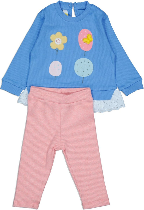 Meisjes sweater & broek met bloem