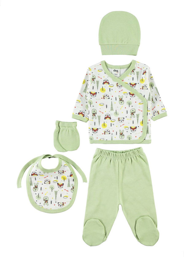 5-delige baby newborn kleding set jongens - Newborn set - Vos - Babykleding - Babyshower cadeau - Kraamcadeau