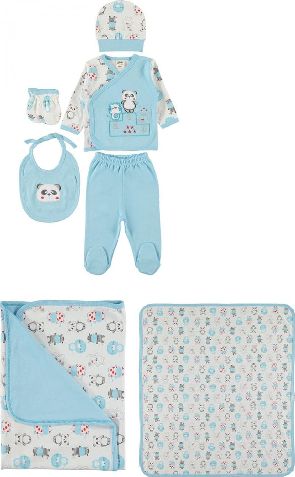 Deken cadeau - Baby newborn 5-delige kleding set jongens - Panda Babykleding