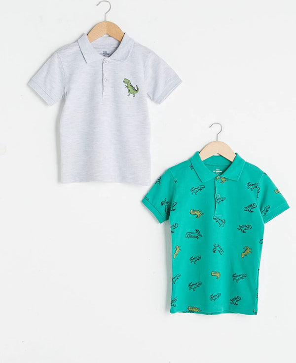 Dinosaurus tweedelige poloshirts set jongens