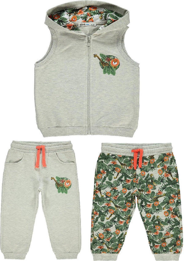 Jungle dieren vest & 2 broekjes set