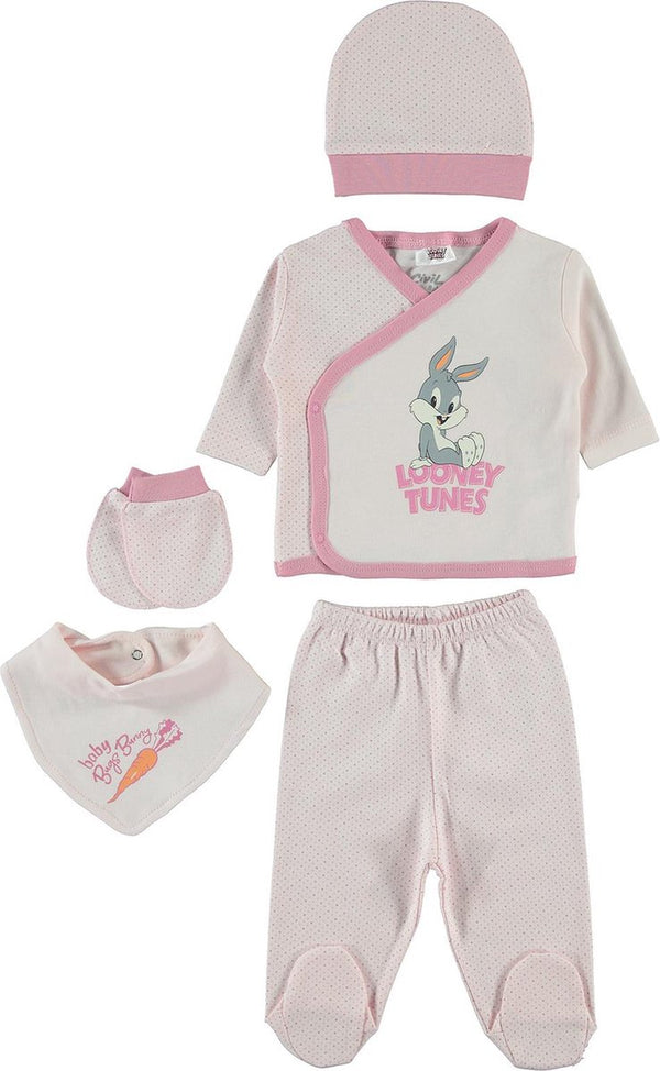 Krabwantjes cadeau - Bugs bunny 5-delige baby newborn set - Babykleding