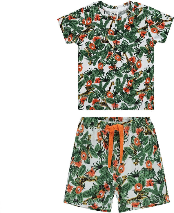 Jungle dieren - Tweedelige set t-shirt en short