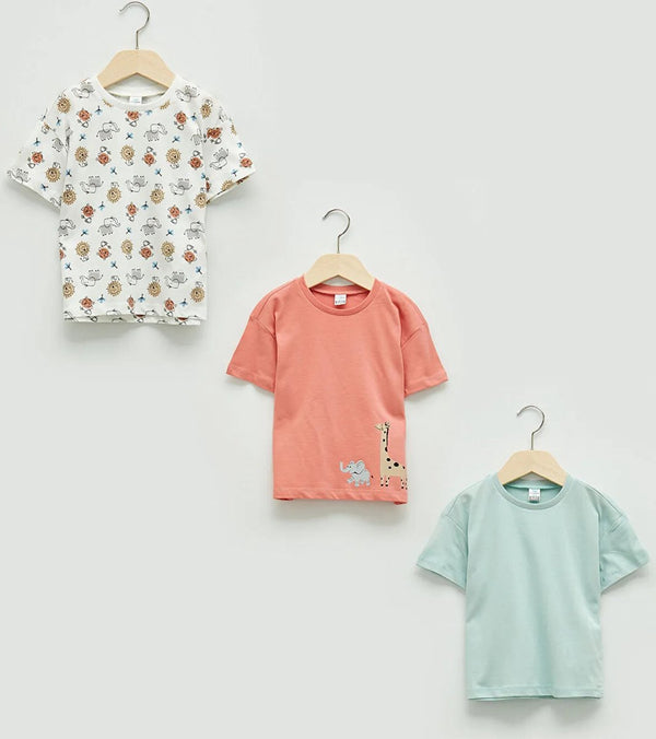 3-delige t-shirt set jungle dieren jongens