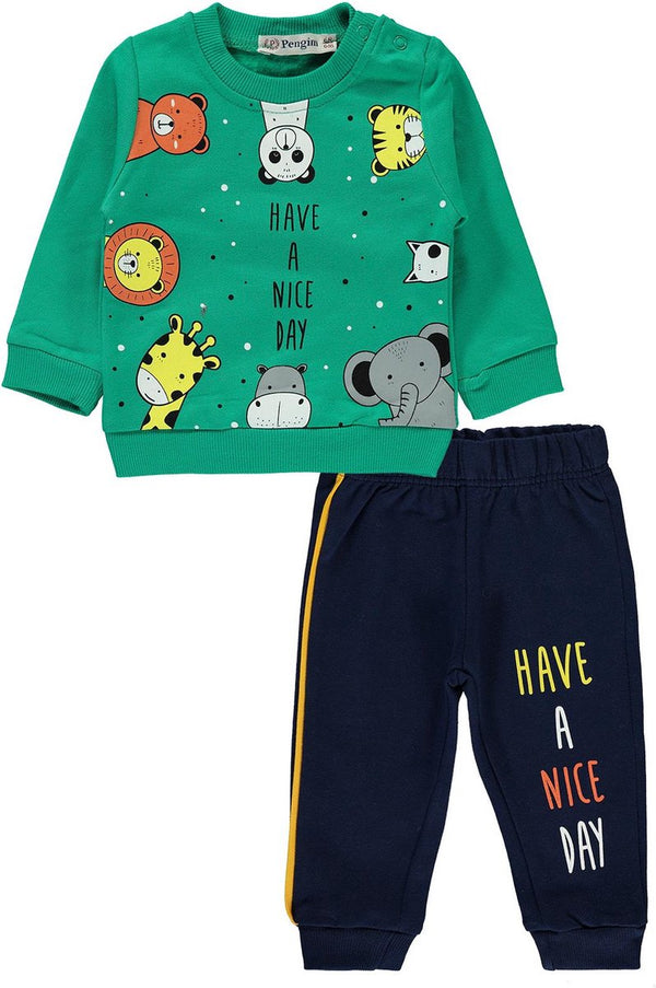 Jungle dieren sweater & broek baby/peuter jongens - Babykleding - Have a nice day