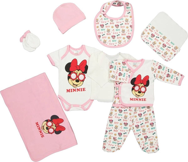 Minnie mouse tas cadeau - Minnie mouse 10-delige newborn set - Babykleding