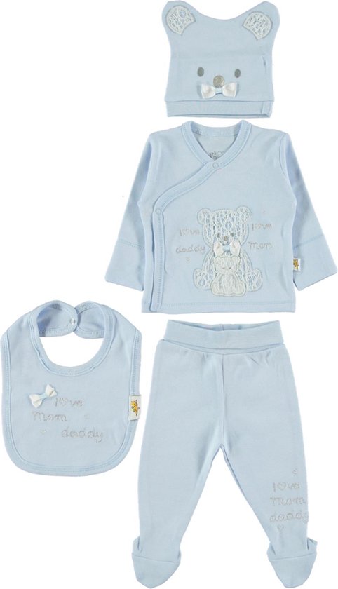 I love mom I love daddy baby newborn 4-delige kleding set meisjes/jongens - Babykleding