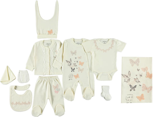 Krabwantjes cadeau - 10-delige newborn set meisjes - Vlinder- Babykleding