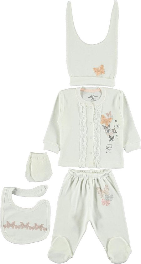 Monddoek cadeau - Vlinder 5-delige baby newborn set meisjes