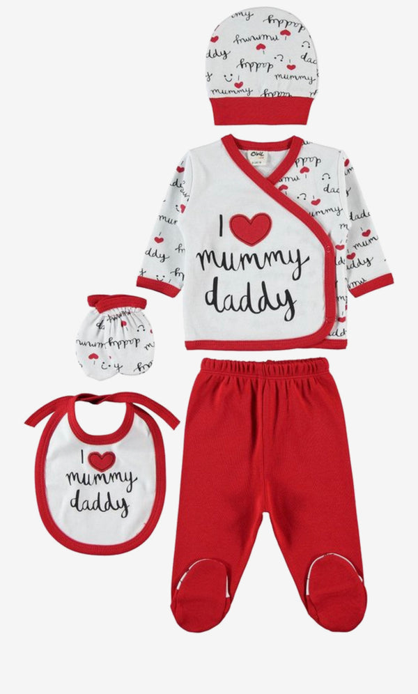 Baby newborn 5-delige kleding set - Babykleding - I love mummy daddy